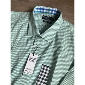 NEW Nick Graham Men's‎ Gingham Button Down Shirt Green Size 2XL Classy Check NWT